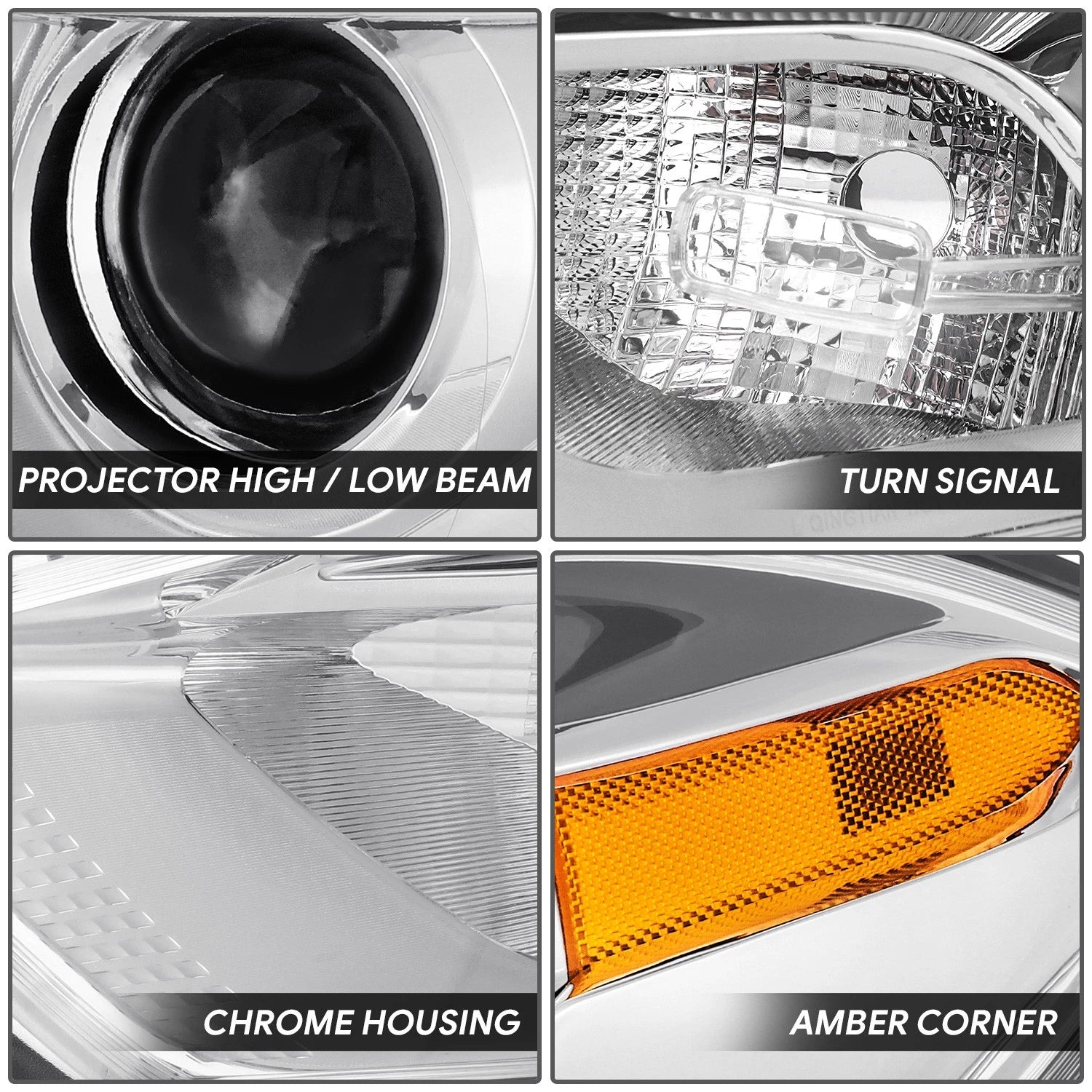Chrome Housing Amber Corner Headlight Lamp for Dodge Dart (2013–2016)