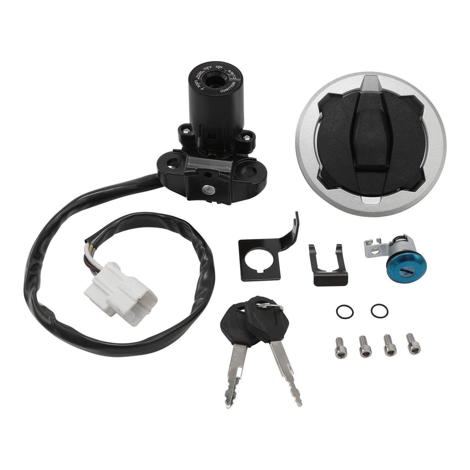 Fuel Gas Cap Ignition Switch Lock Keys Set for Kawasaki Ninja 650 (2017–2023)