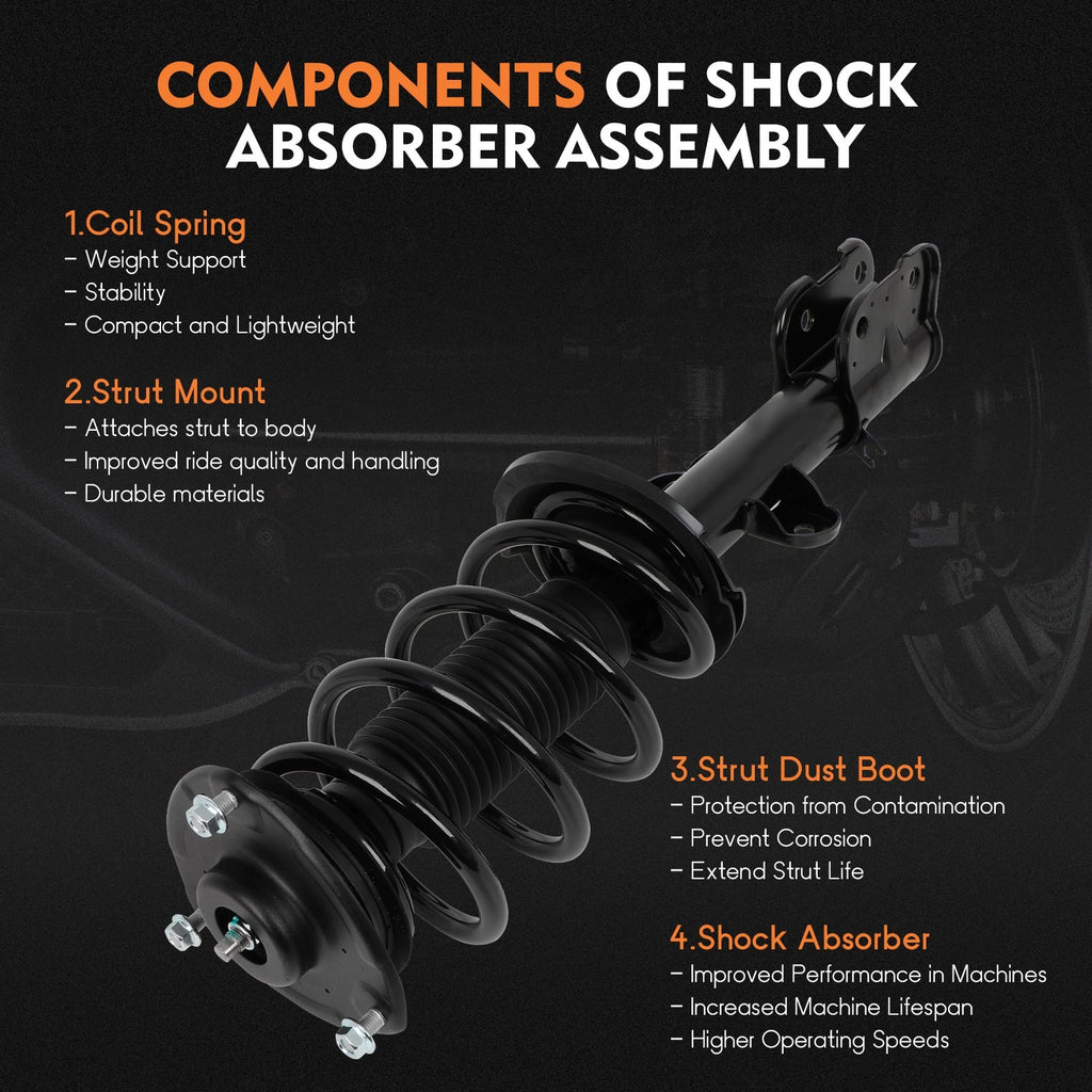 2X Quick Complete Struts Shocks Coil Springs for Hyundai Santa Fe (2010–2012)