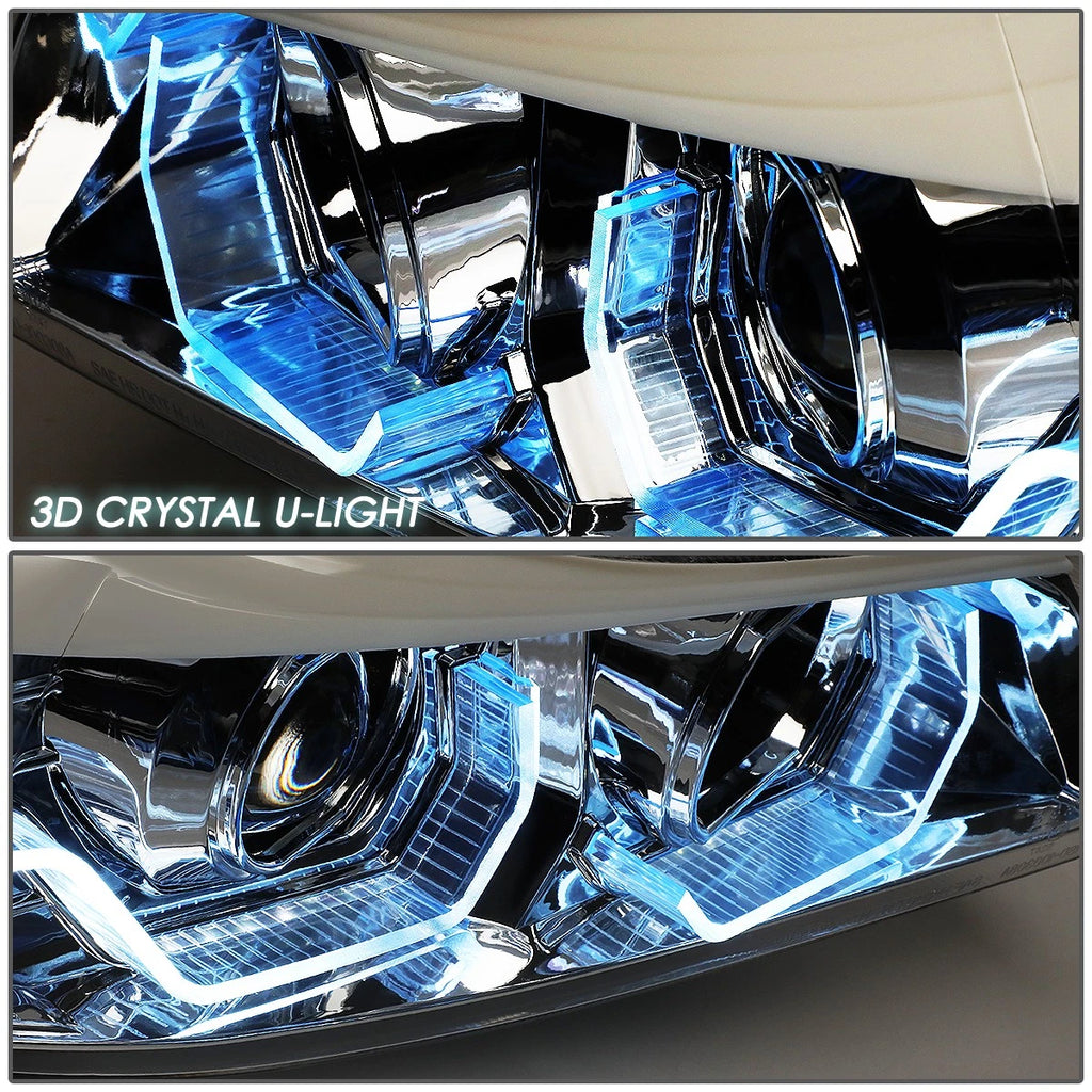 3D Crystal LED U-Halo Projector Headlights for BMW E90 (2009–2012)