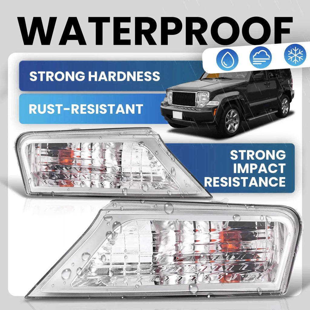 2X Turn Signal Corner Parking Light Clear for Jeep Liberty (2008–2012) W/Bulbs