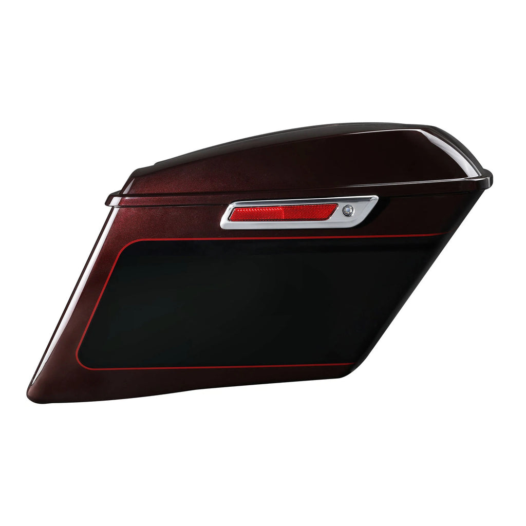 4" Stretched Saddlebags for Harley FLTRX (2014–2023) Midnight Crimson/Vivid Black