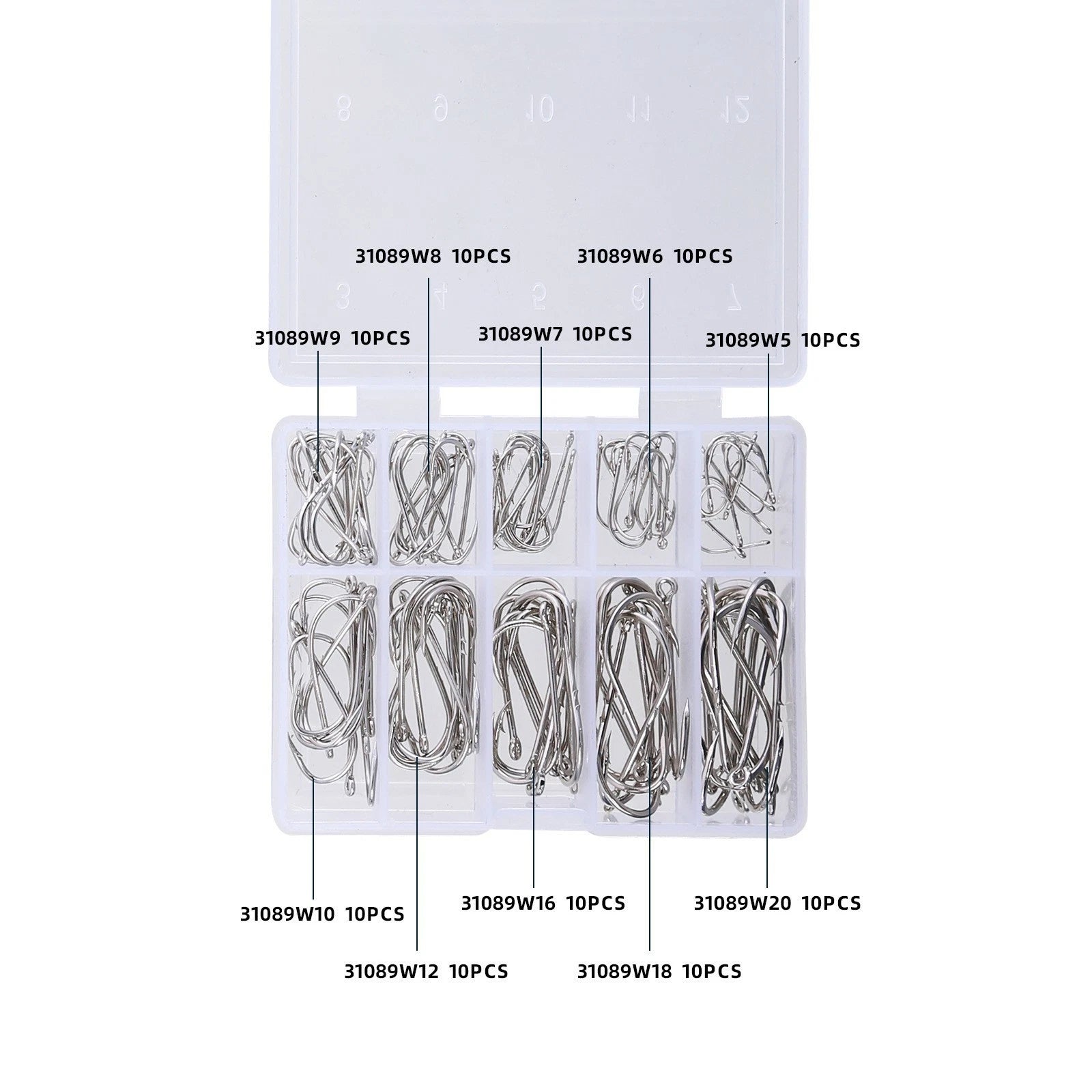 100pcs Isome Long Shank Barbed Fishing Hooks for Freshwater Use