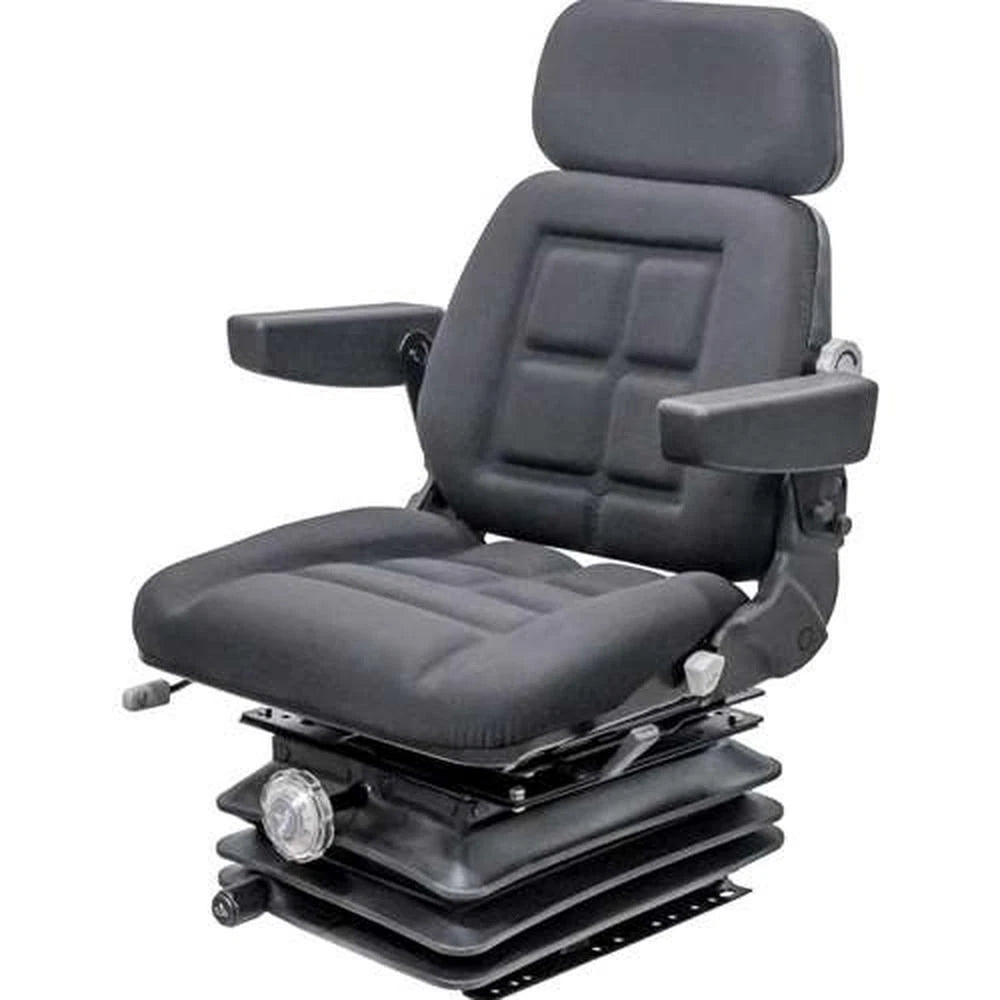 Seat & Mechanical Suspension for Case 870-1370 Agri King (Black Fabric)