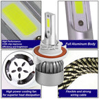 H13 6000K White LED Headlight Bulbs with Cooling Fan for
