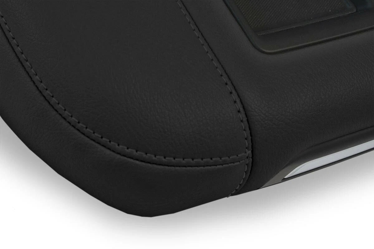 Leather Console Lid Armrest Cover for GMC Sierra (2019–2020) Black