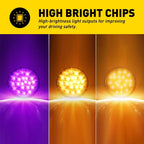 2X Amber Purple LED Watermelon Marker Light 17LED for Truck Trailer (EXV)