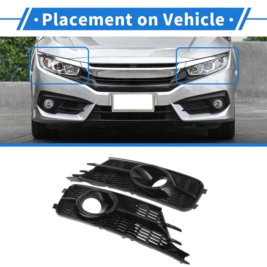 1 Pair Fog Light Grills for Audi A6 (2016–2018) No. 4G0807647A