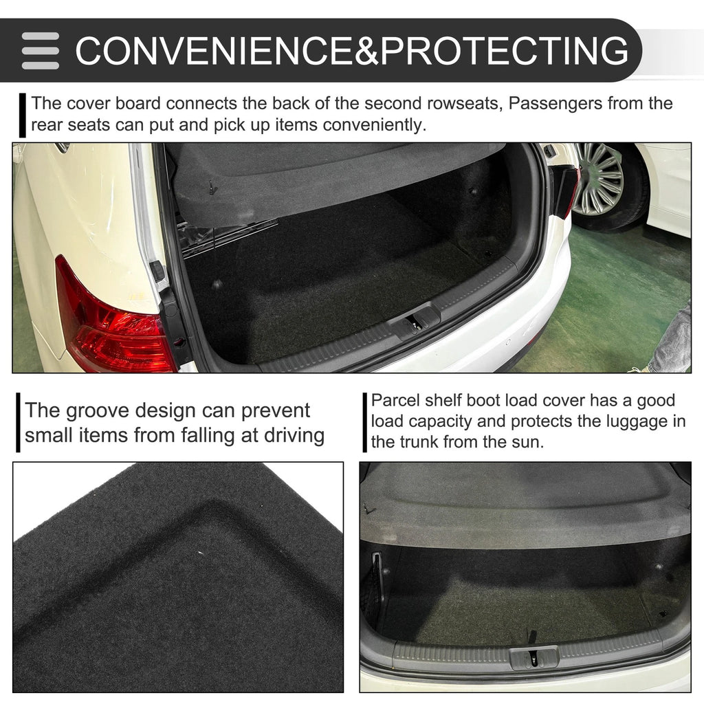 Parcel Shelf Boot Load Cover for Volkswagen T-Roc (2017–2022) Black