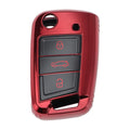 Car Key Case for VW Golf 7 Mk7, Tiguan, Touran, T-Roc, T-Cross, Polo (2013–2023) - 3 Buttons