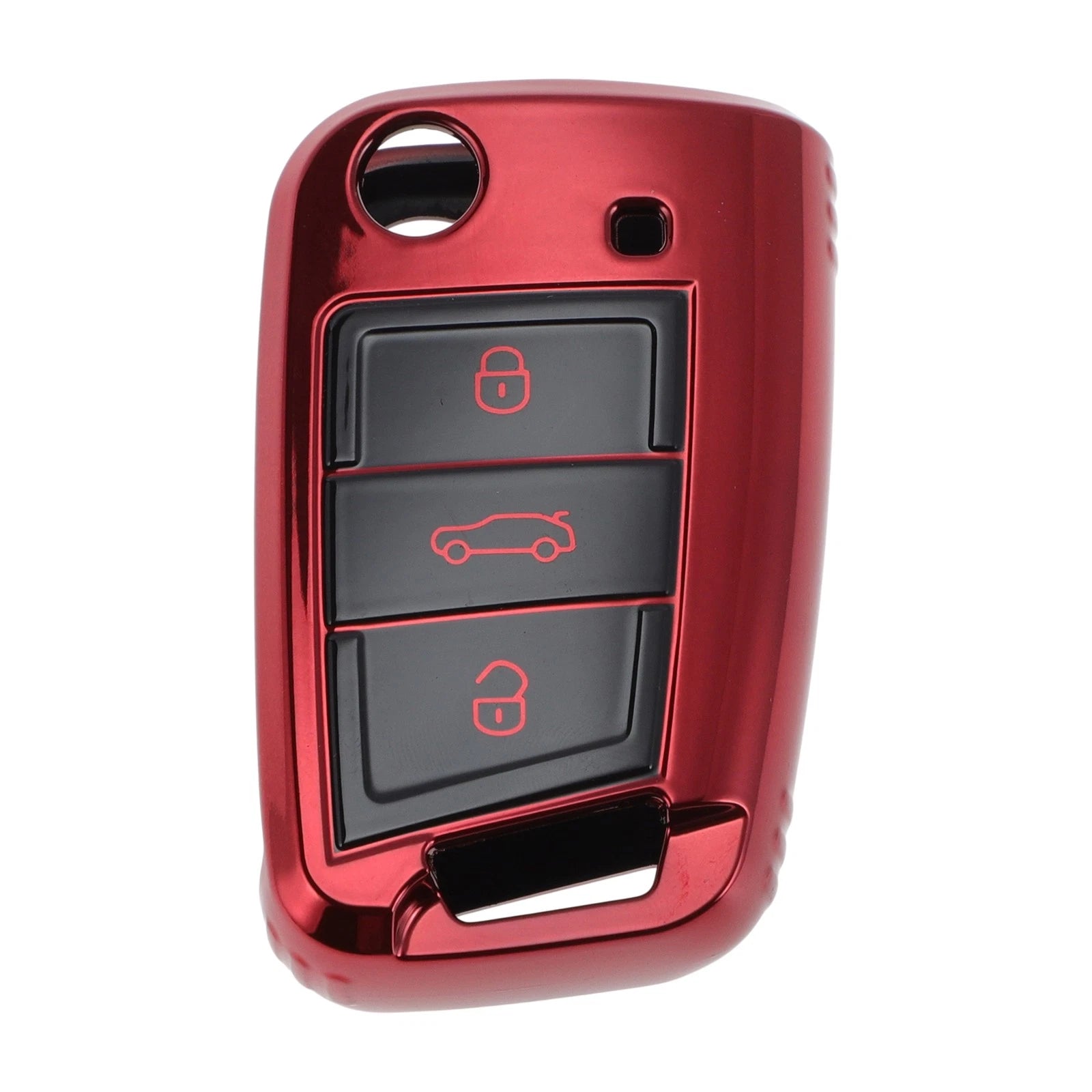 Car Key Case for VW Golf 7 Mk7, Tiguan, Touran, T-Roc, T-Cross, Polo (2013–2023) - 3 Buttons