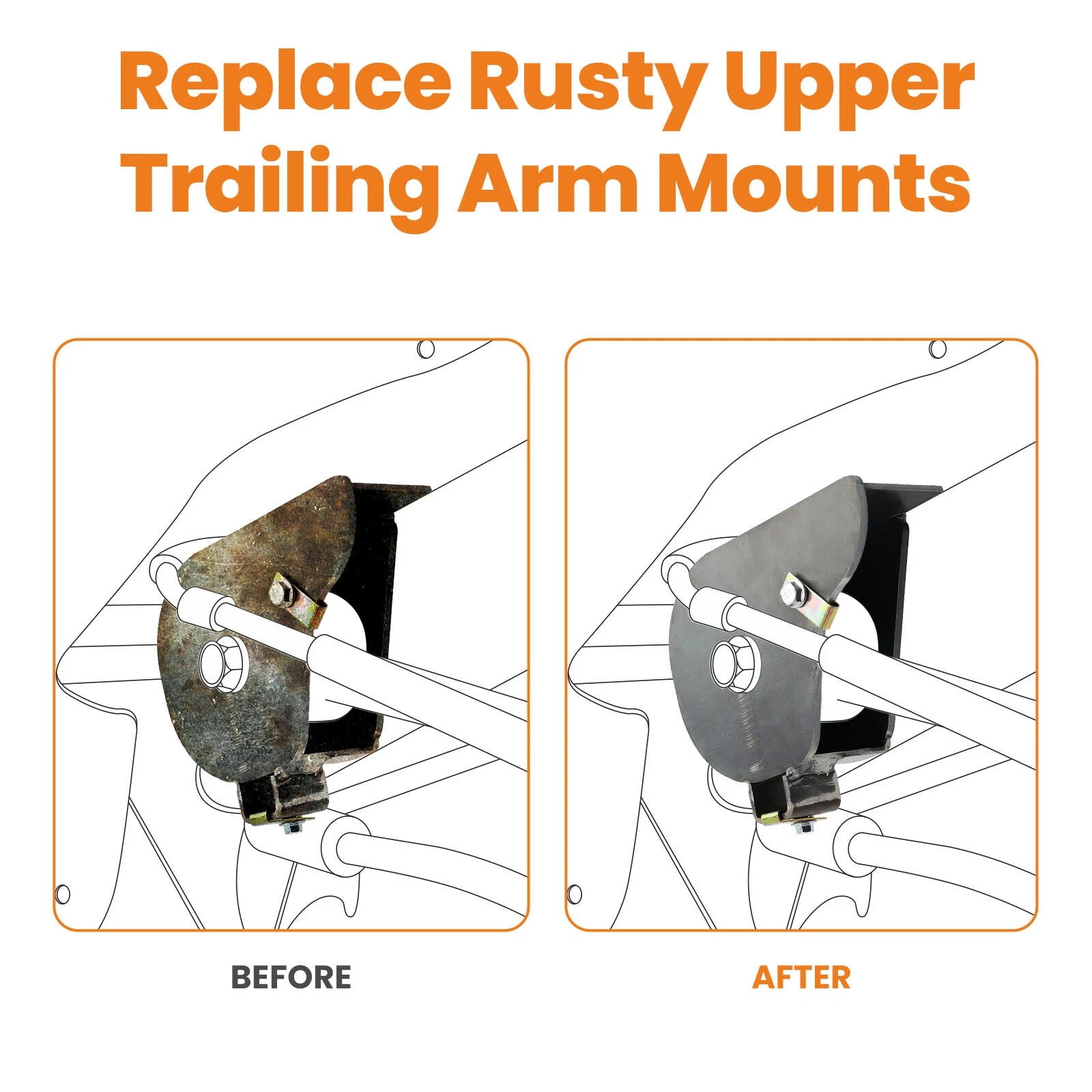 Set of 2 Rear Upper Trailing Arm Mounts for Chevy Trailblazer (2002–2009)