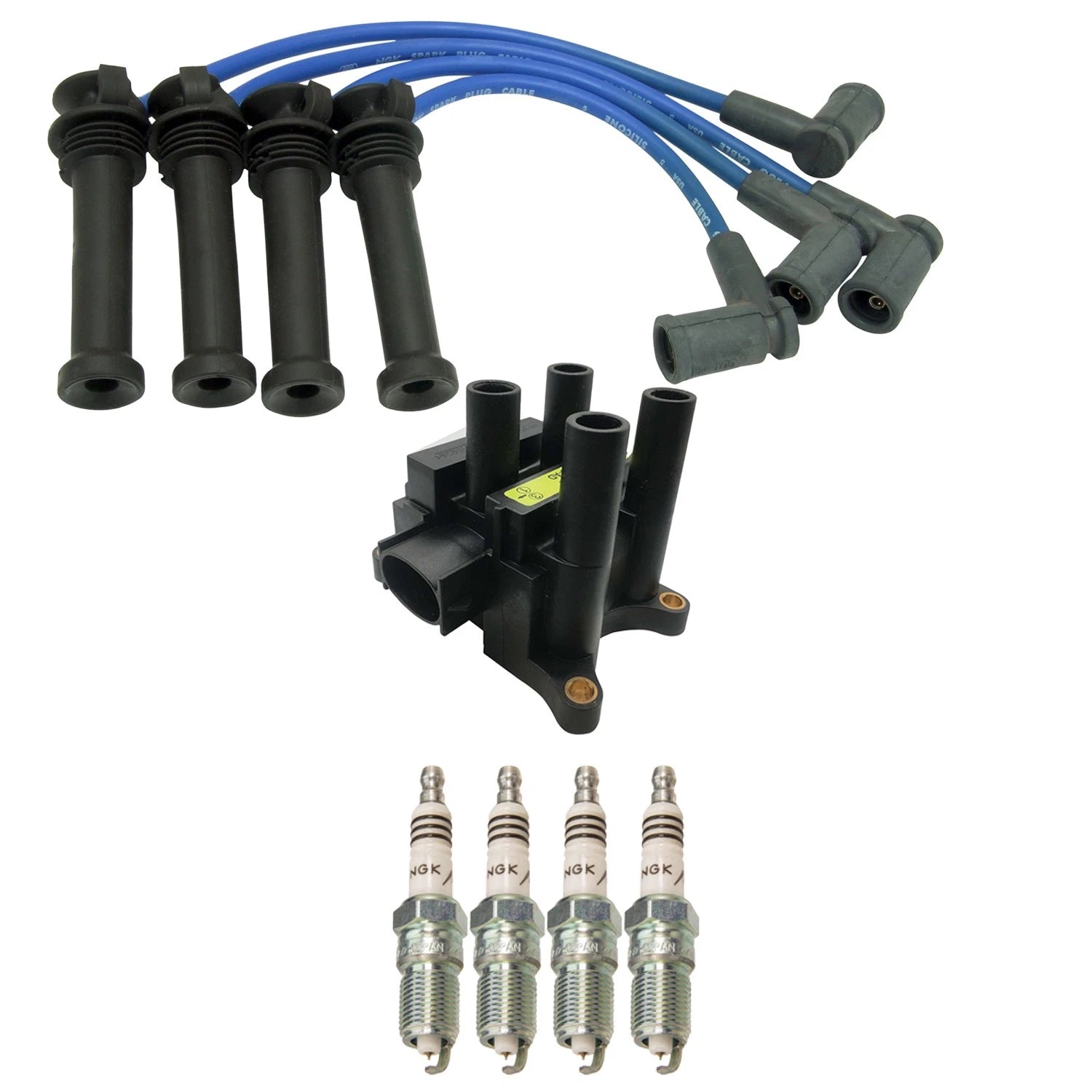 Set of 4 Hitachi Ignition Coils & NGK Iridium Spark Plugs for Ranger L4