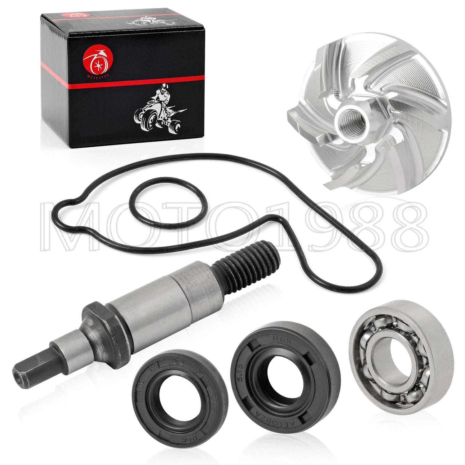 Water Pump Rebuild Kit for Yamaha WR450F (2003–2015) - Impeller, Bearing, Shaft, Seal