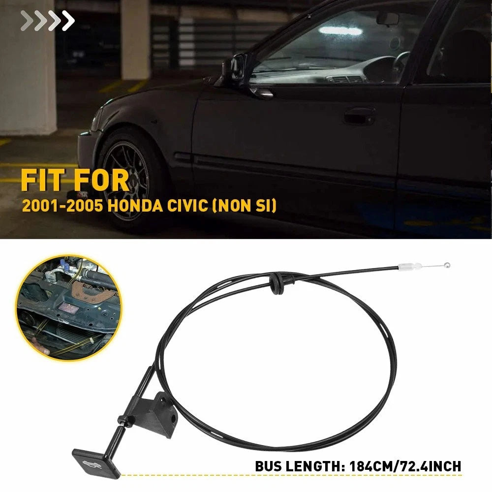 Hood Release Latch Cable with Handle for Honda Civic (2001–2005) 74130-S5D-A01ZA