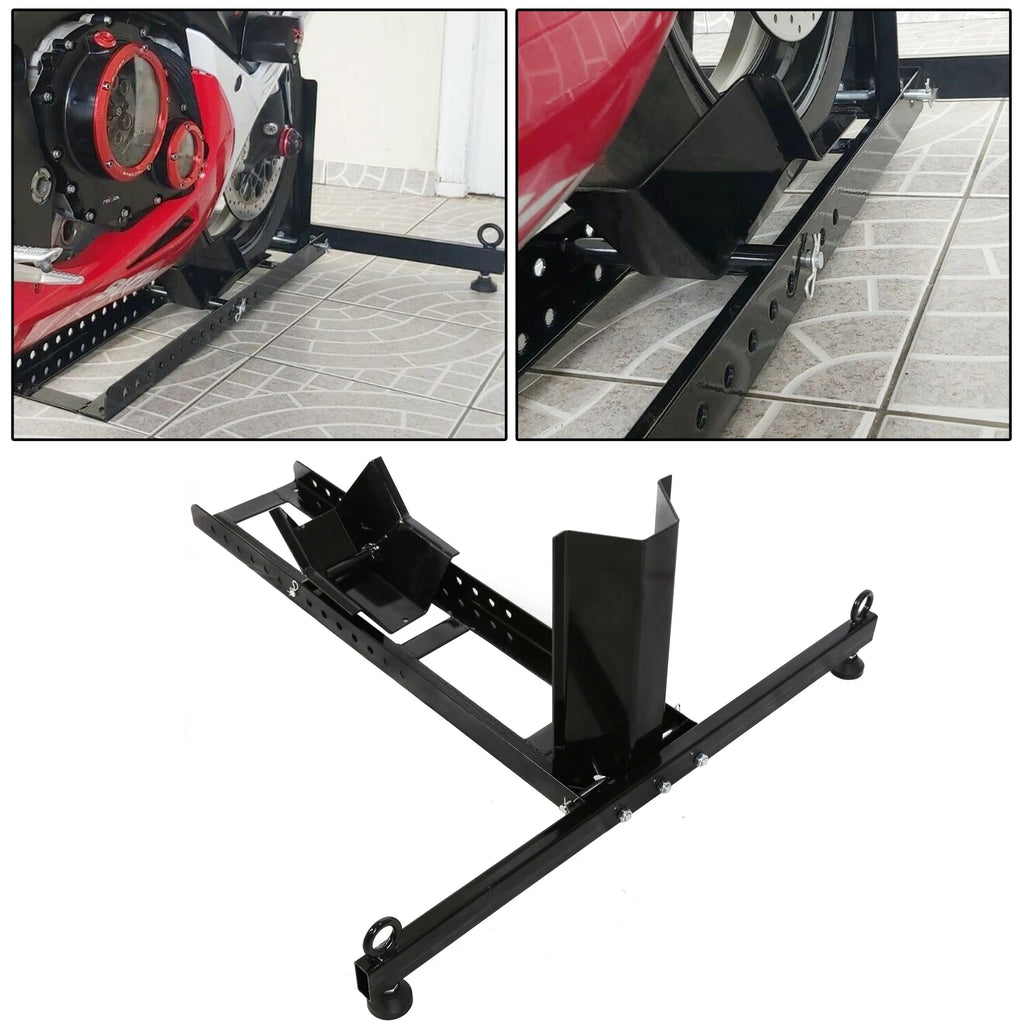 Adjustable Motorcycle Wheel Chock for Upright Support (15"-22" Wheel)