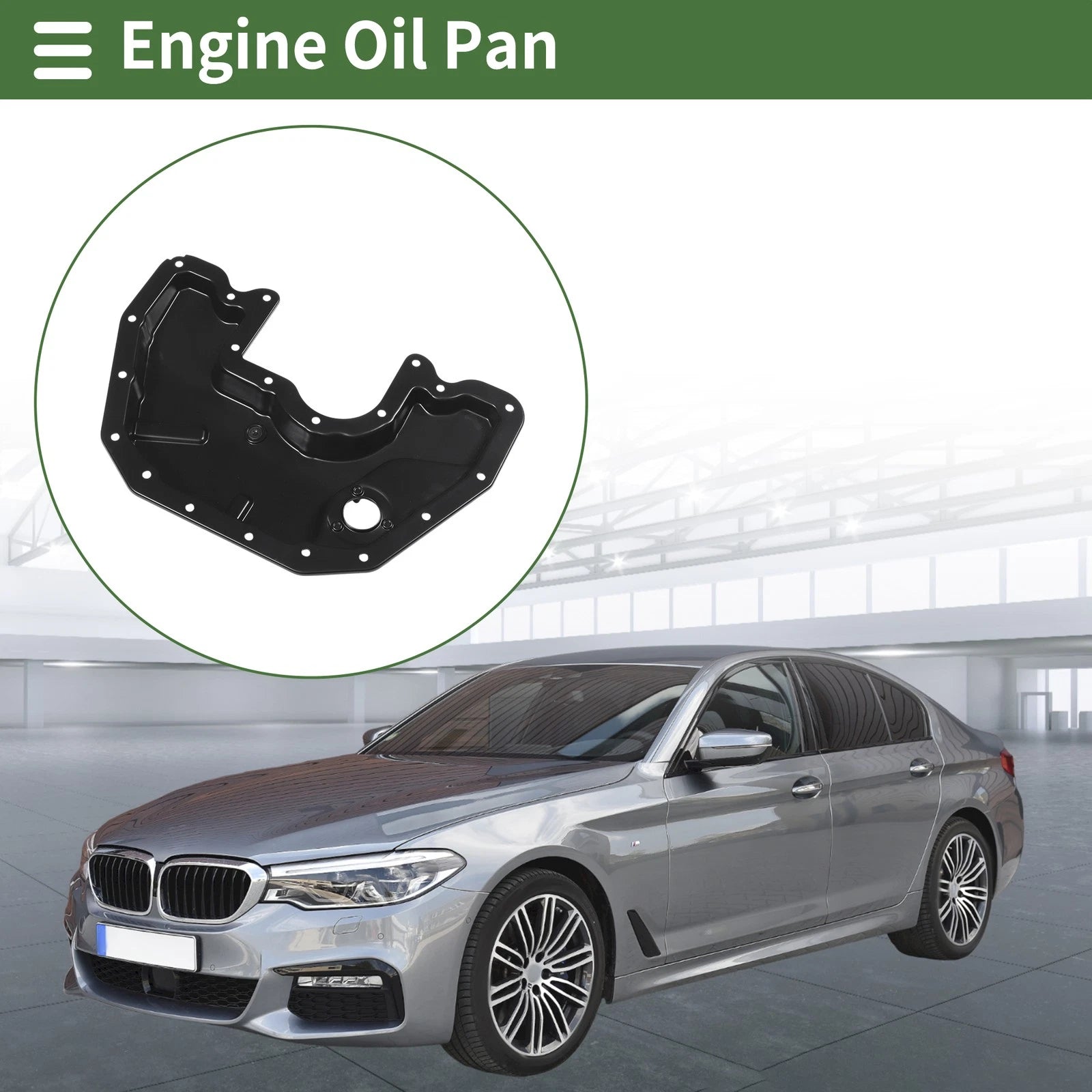1 Pc Engine Oil Pan No.11137574532 for BMW 550i F11 (2010–2013) Iron Black
