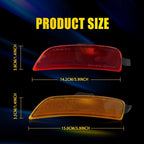 4X Red Amber LED Bumper Side Marker Light for Mazda MX-5 Miata (2016–2023)
