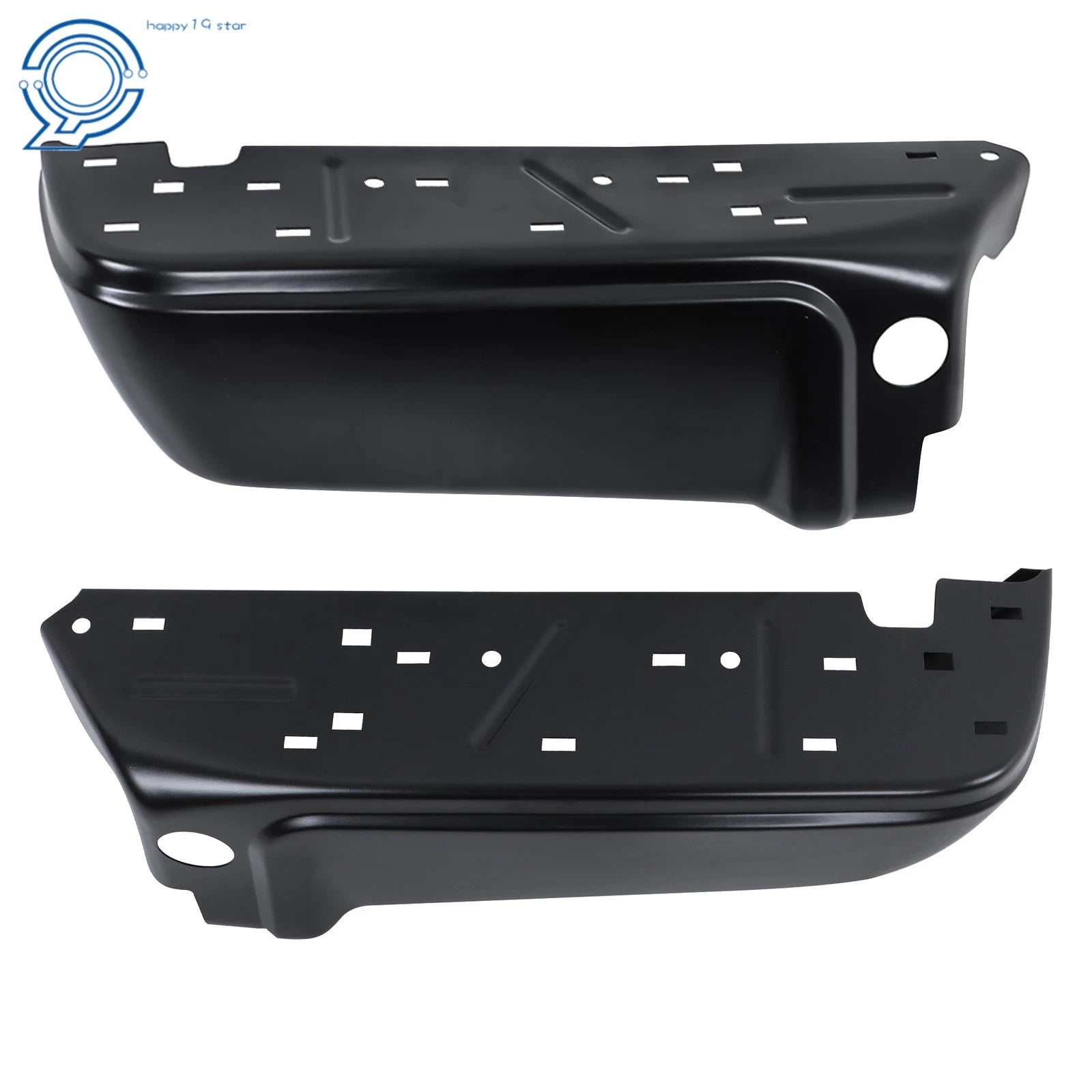 Set of 2 Black Rear Step Bumpers for Ford F250 F350 (2008–2016)