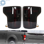 Set of 2 LED Tail Lights for Ford F150 (2015–2020) Black Housing Smoke Lens