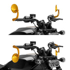 Gold Round Bar End Rearview Mirrors for Harley Sportster S (2021-2025)