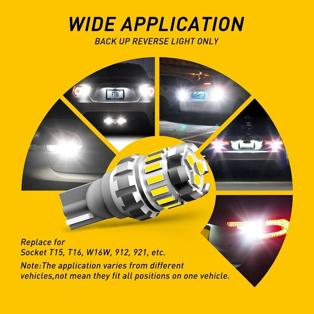 2X 921 LED Reverse Backup Light Bulbs for Universal Fit (2010–2023)