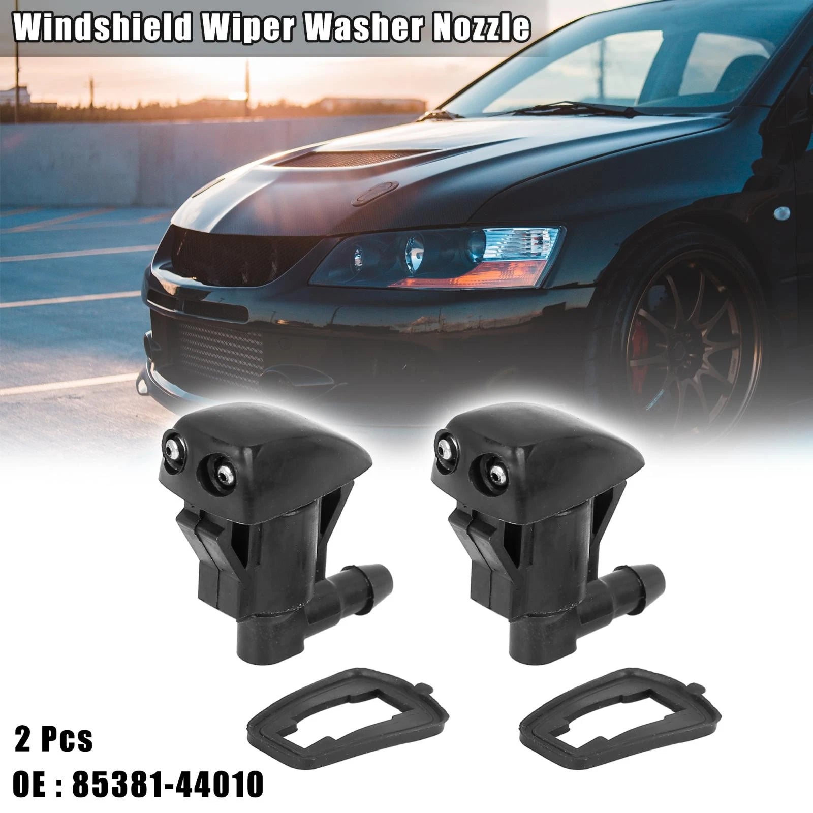 2X Windshield Wiper Washer Nozzle 85381-44010 for Toyota Prius Camry Corolla 