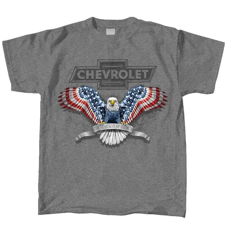American Flag Eagle Gray T-Shirt for Chevrolet Bowtie (Unisex)