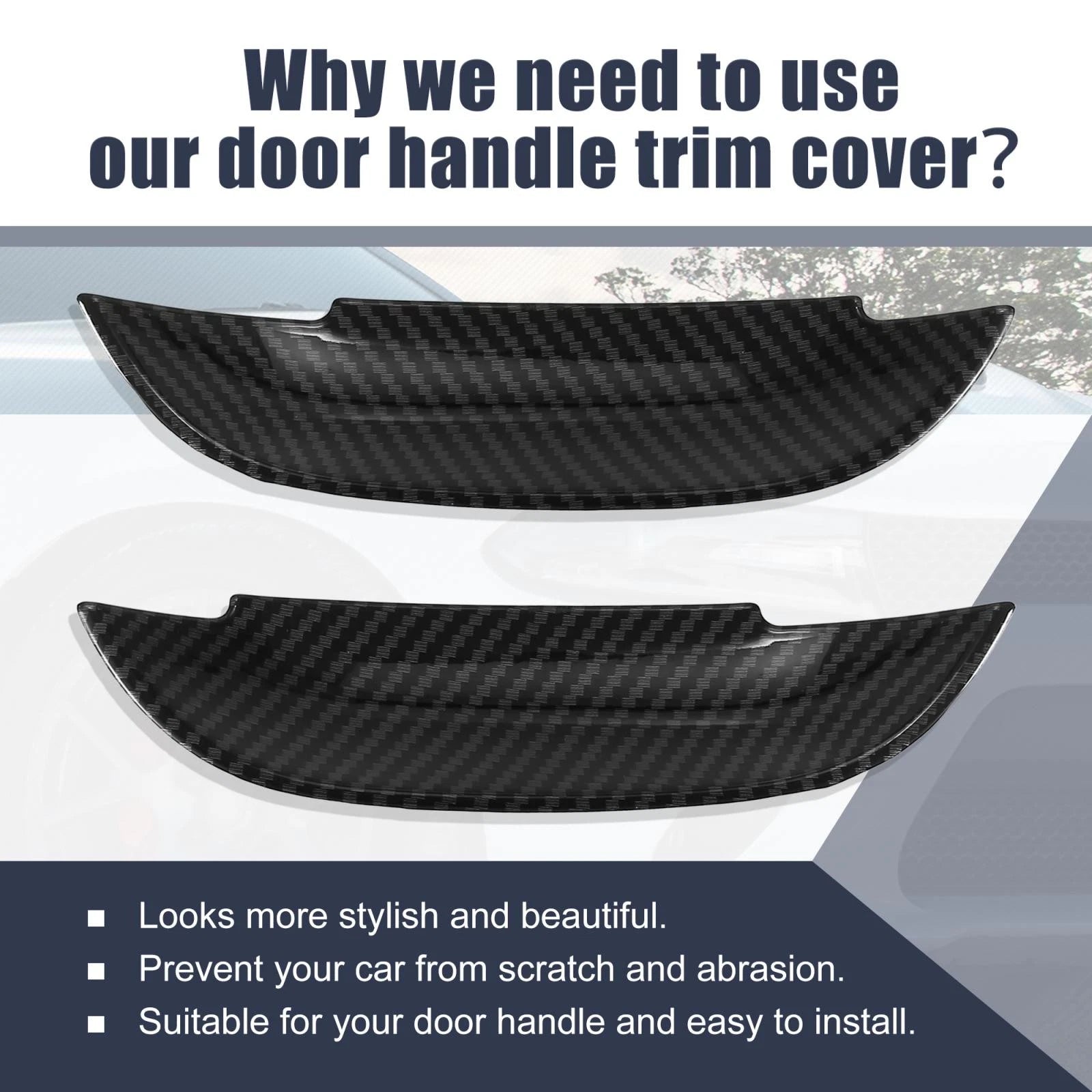 2X Door Handle Bowl Cover Trim for Dodge Charger (2011–2020)