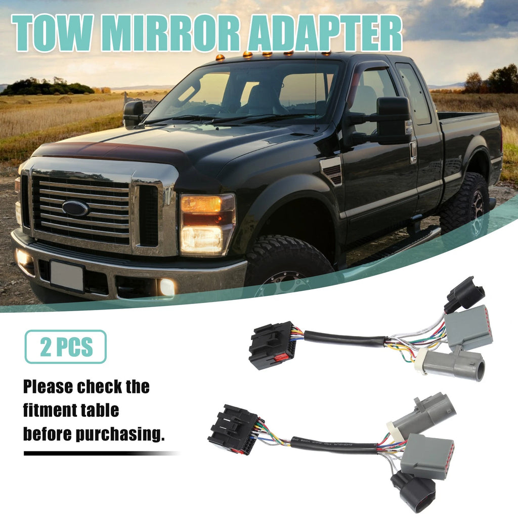 2X Tow Mirrors Adapter for Ford F250 F350 F450 F550 Super Duty (2008–2016)