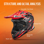 Full Face Waterproof Helmet for ATV UTV Motocross Dirt Bike (DOT Approved)