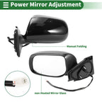 Left Side Door Mirror for Toyota Yaris Hatchback (2012–2018) Manual Folding Gloss Black