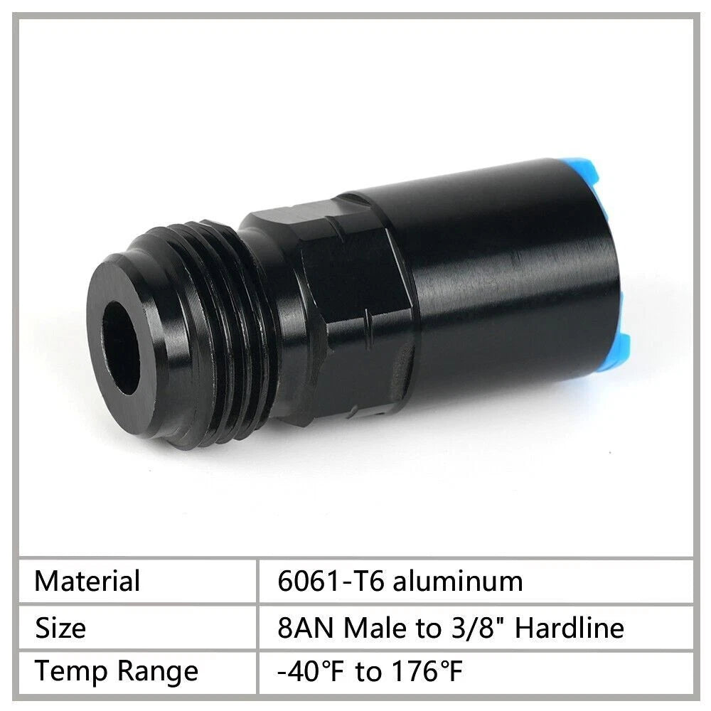 8AN Male to 3/8" Hose Quick Connect Fuel Rail Line Fitting Adapter