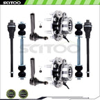 Set of 8 Front Steering Tie Rod Ends & Sway Bar End Links for Cadillac Escalade (2002–2006)