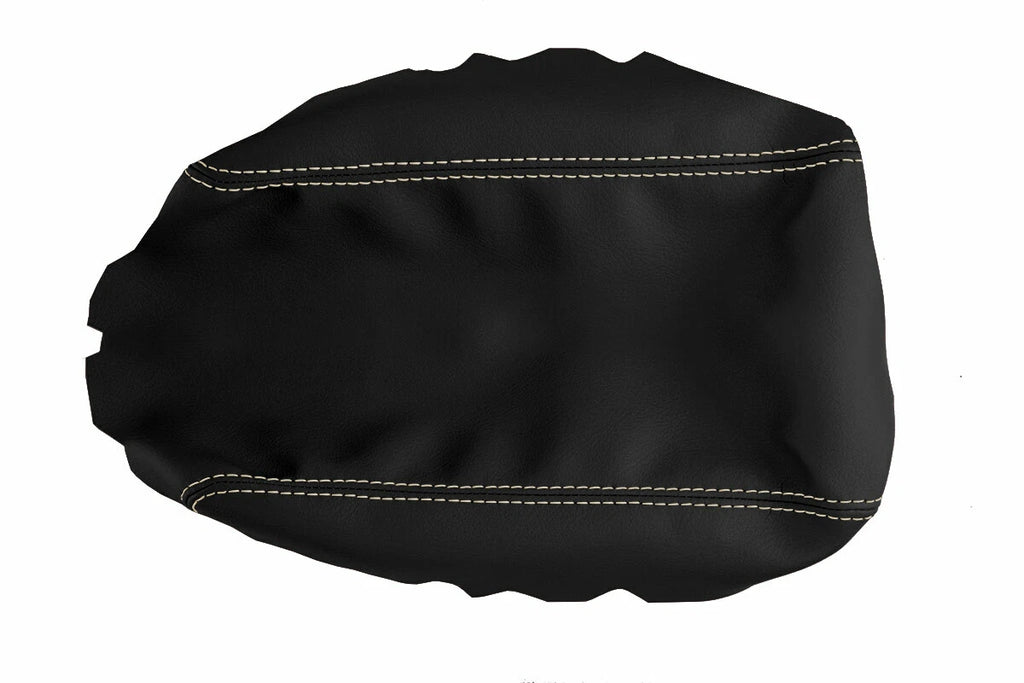 Leather Console Lid Armrest Cover for Nissan Rogue (2008–2013) Beige Stitch