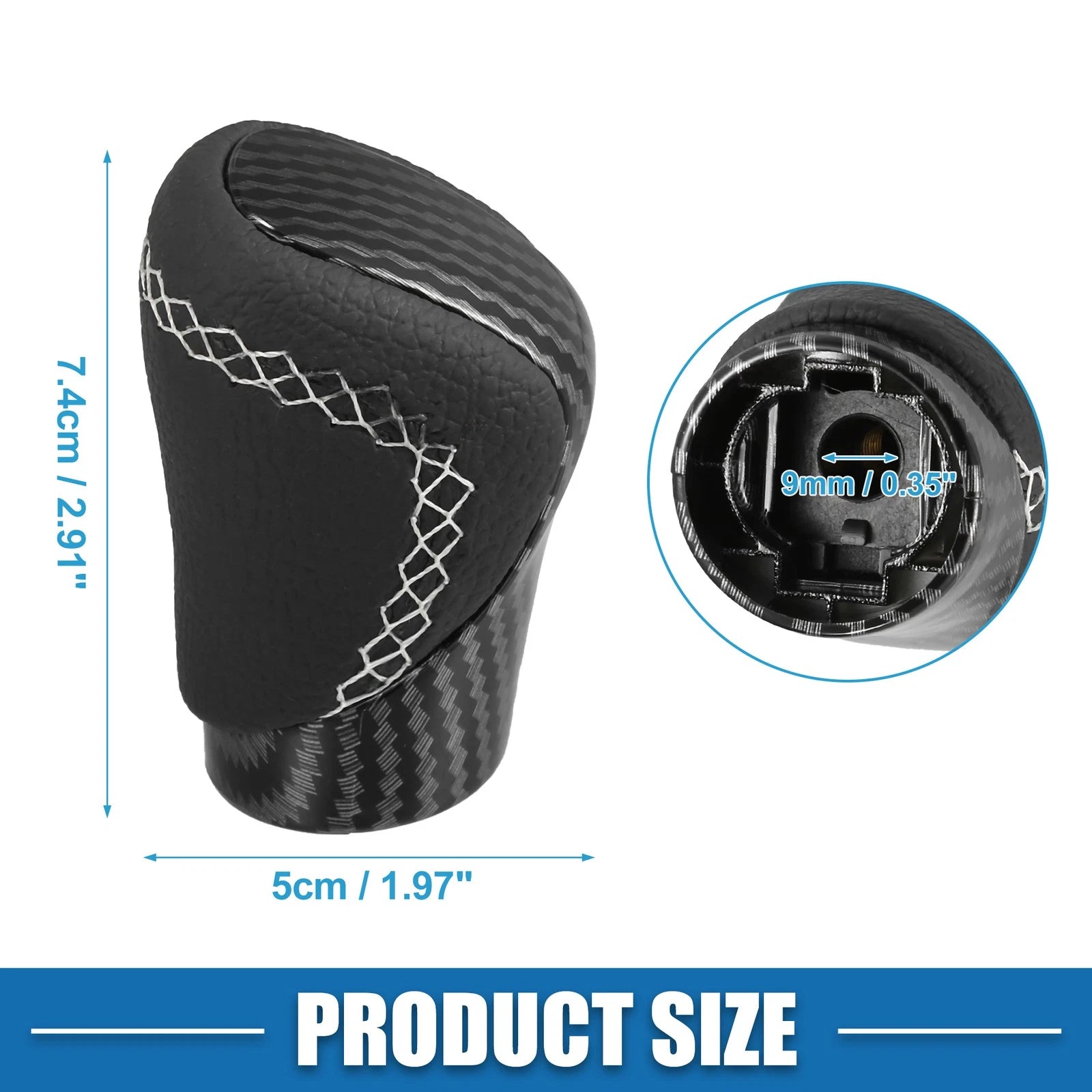Automatic Gear Shift Knob for Lexus (Carbon Fiber, White Thread)