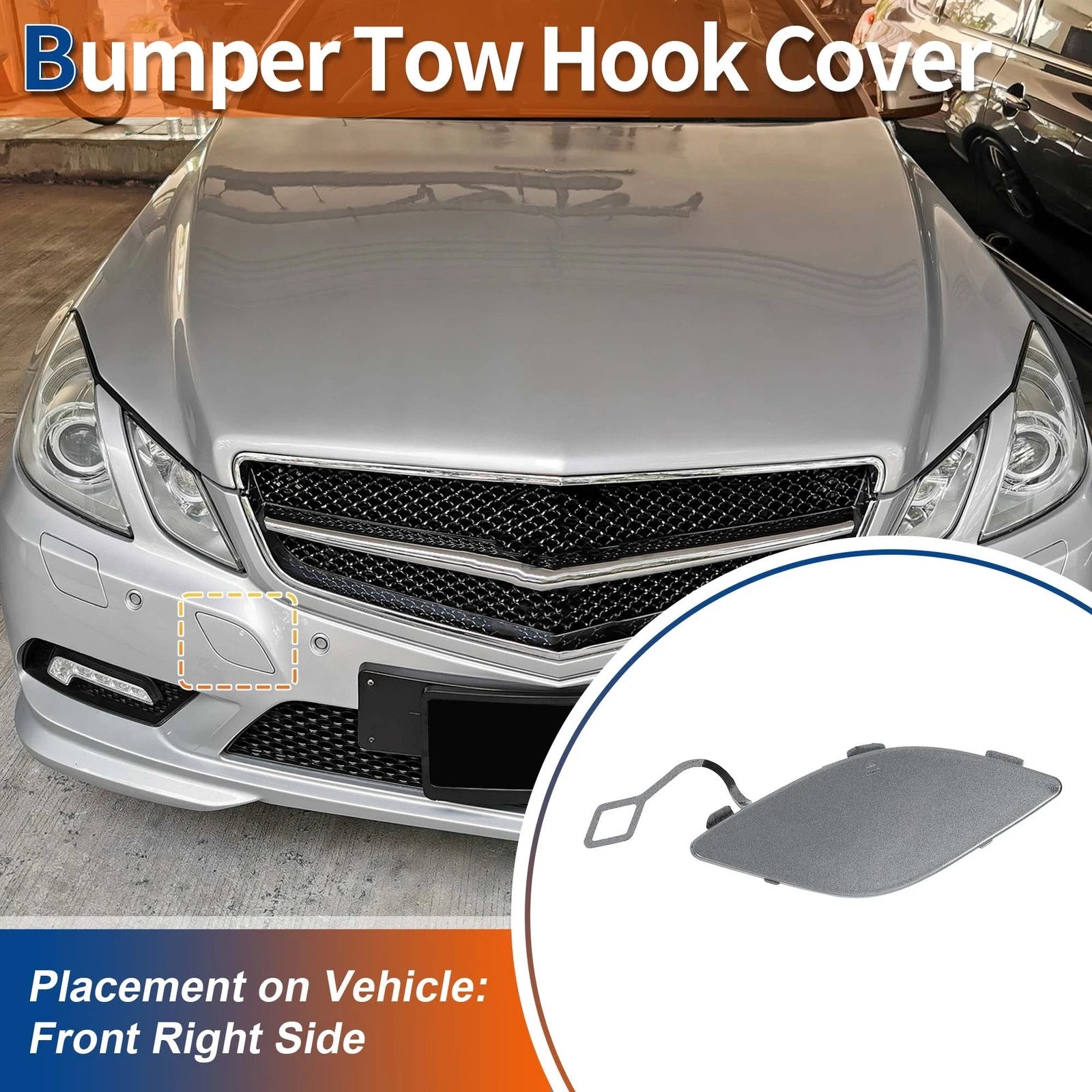 Tow Hook Cover for Mercedes-Benz (A2078850123) (2012–2015) Dark Silver