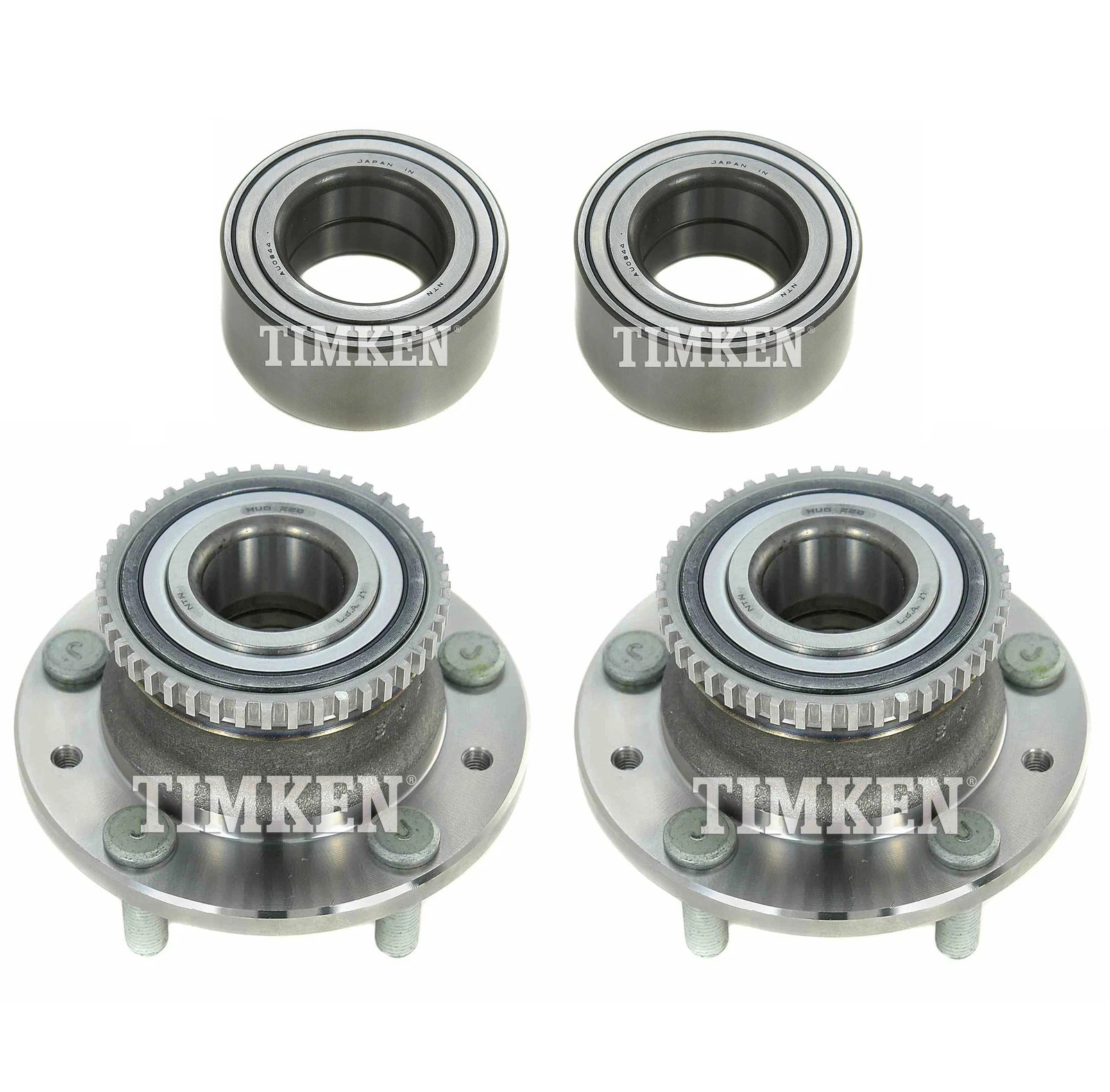 Front & Rear Wheel Bearings & Hubs Kit for Ford Fusion Mercury Milan (2006–2012)