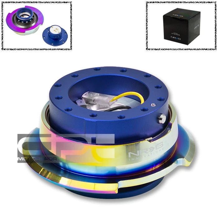 NRG 6-Hole Quick Release Race Hub Adapter for - Blue Neo Chrome