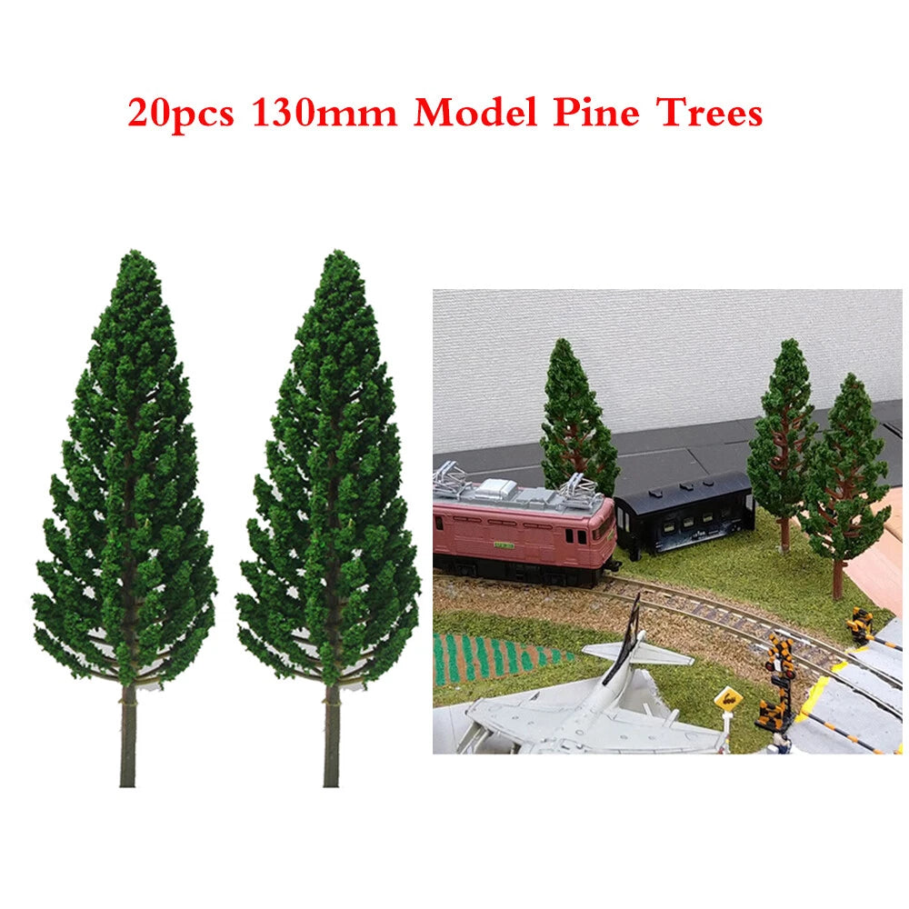 20pcs 13cm Pine Trees for Railroad Train Park Landscape Layout