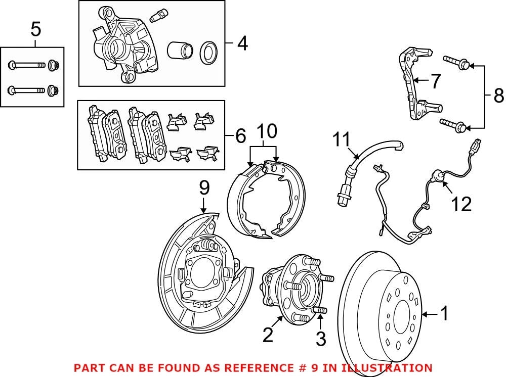 Genuine OEM Rear Driver Left Brake Backing Plate for Chrysler 200 (2011–2014)