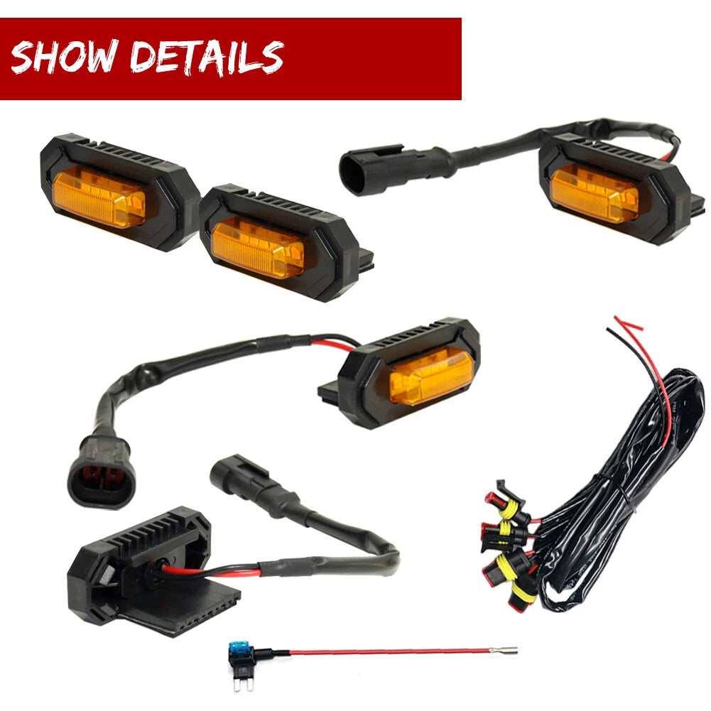 Raptor Style Front Grille with Amber LED Lights for Toyota RAV4 (2019–2022)