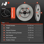 Front Disc Brake Rotors for Chevrolet HHR (2009–2010) & Cobalt (2008–2010)