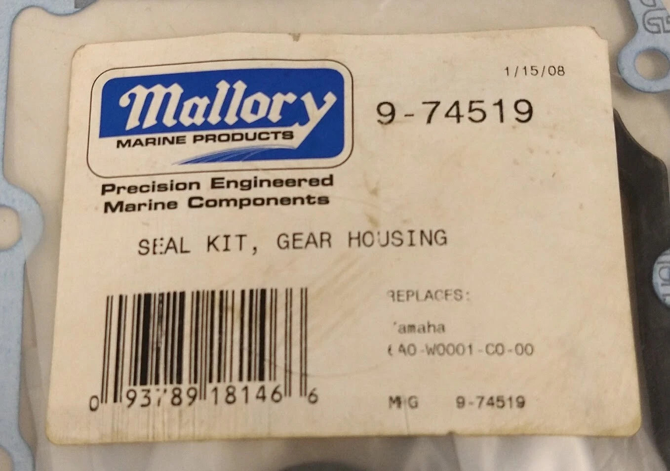 Seal Kit Gear Housing for Mallory Marine (9-74519)