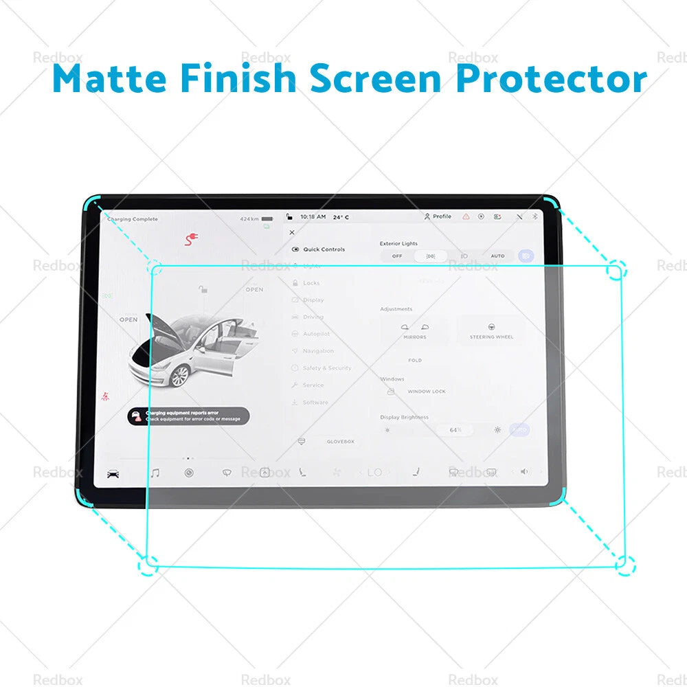 15" Tempered Glass Screen Protector for Tesla Navigation Touchscreen (2018–2023)