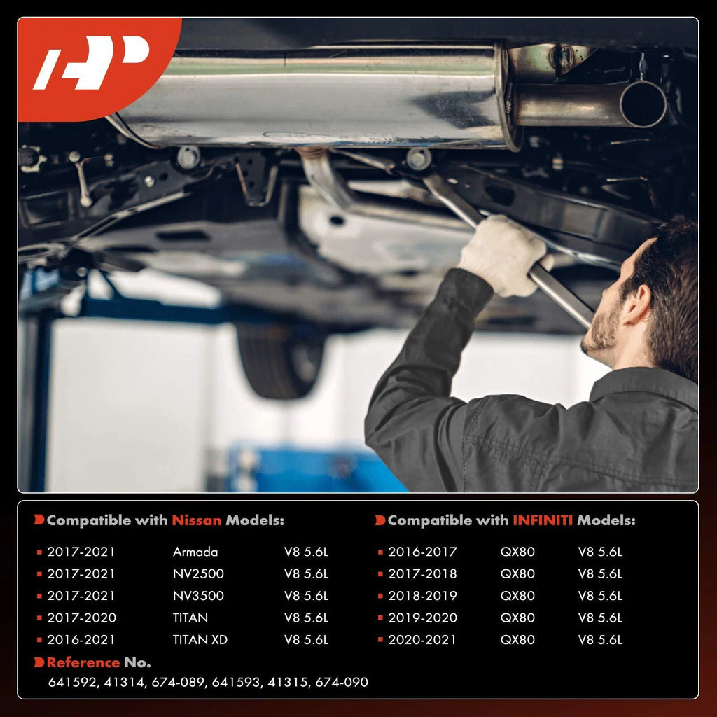 2X Front Catalytic Converter for Nissan Armada NV2500 NV3500 (2017–2021)