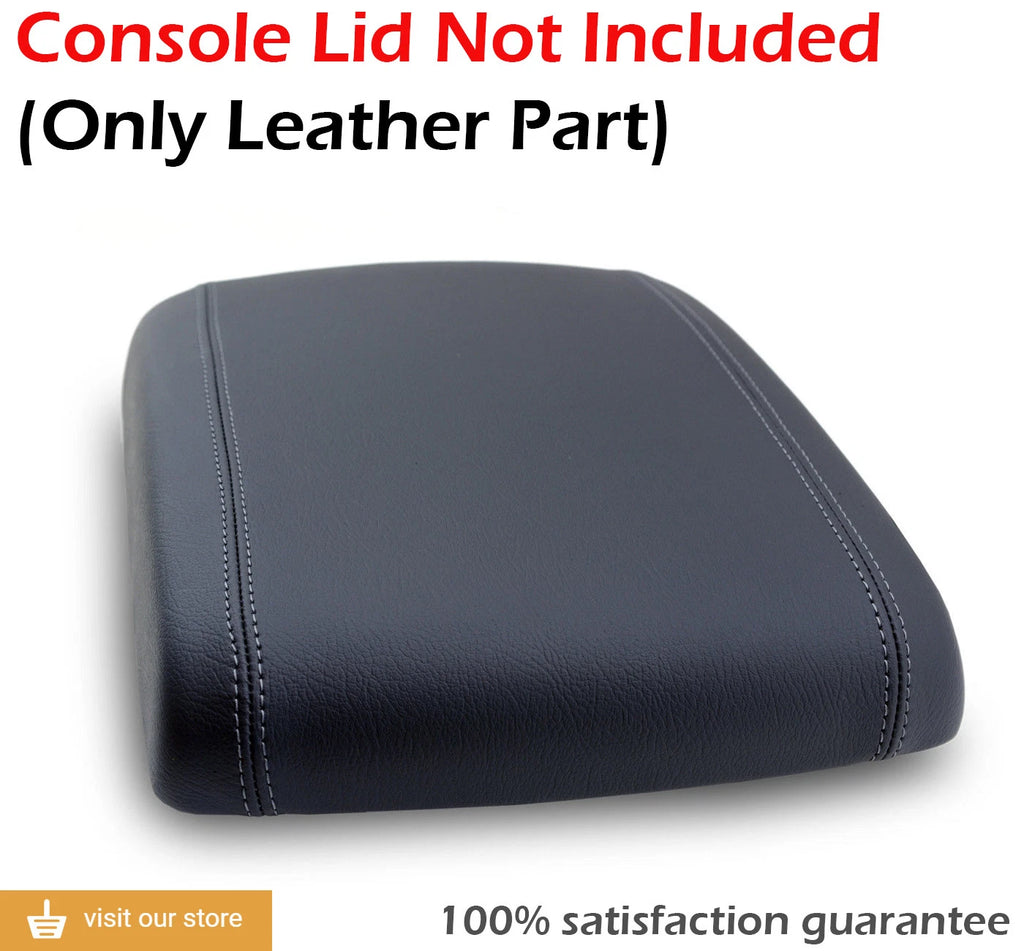 Leather Synthetic Console Lid Armrest Cover for GMC Yukon (2003–2009) Dark Gray