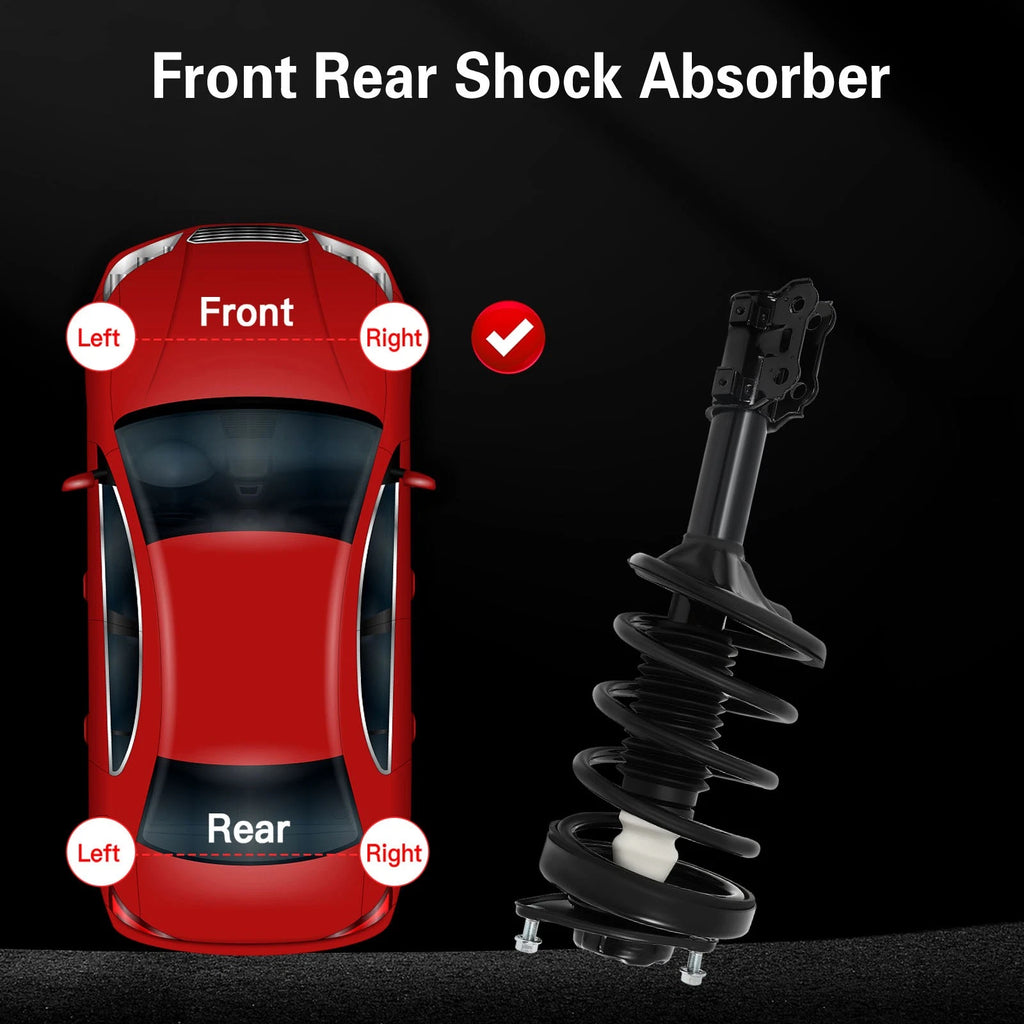 Set of 2 Front Complete Struts w/ Coil Spring Assembly for Hyundai Tiburon (2003–2008)