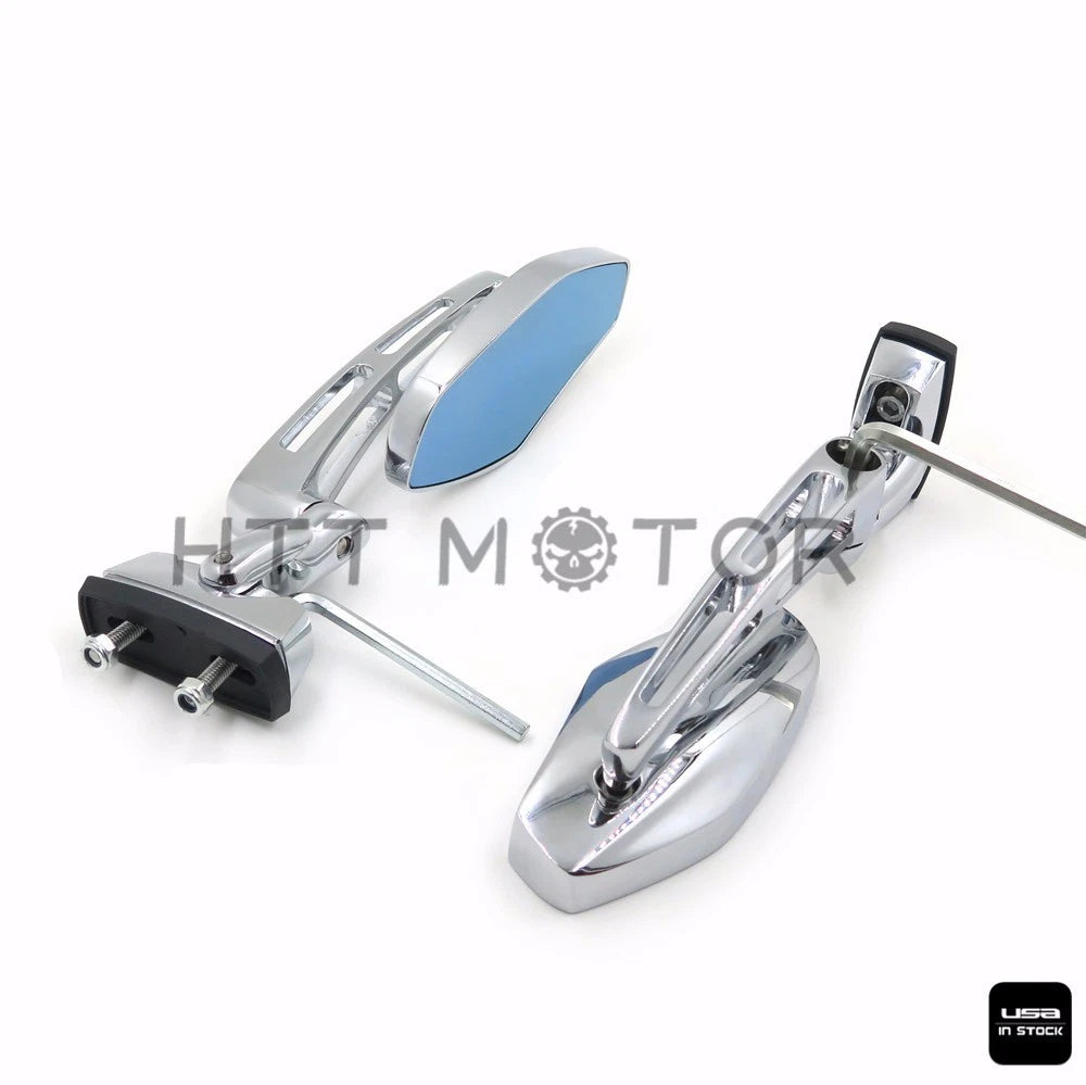 Chrome 6mm CNC Aluminum Rearview Side Mirrors for Yamaha XVS1100 (2000–2009)
