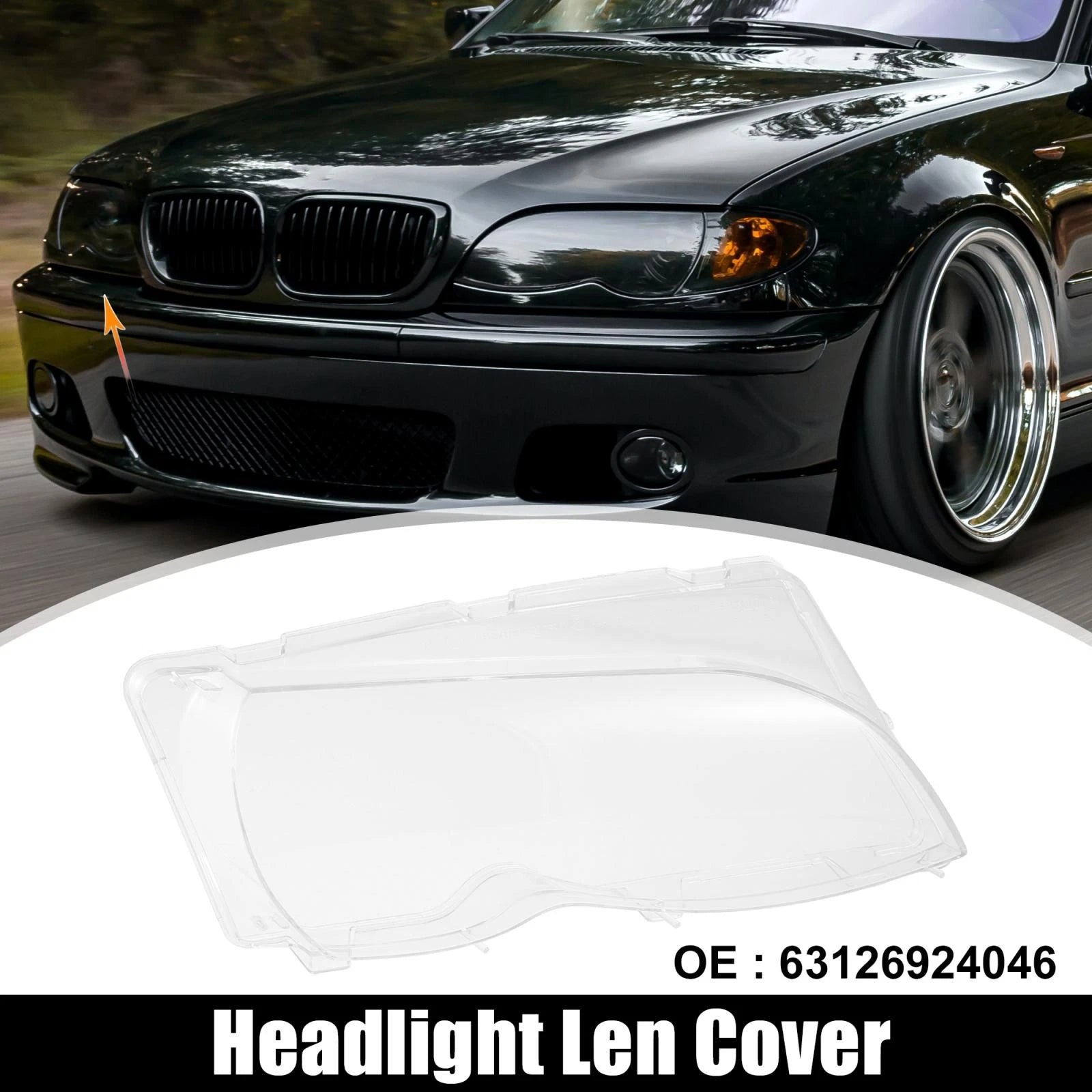 Right Headlight Lens Cover for BMW E46 (2002–2005) 63126924046
